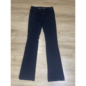 American Eagle Kick Boot Pants Stretch Navy Blue Chino Size 2 Regular Flare